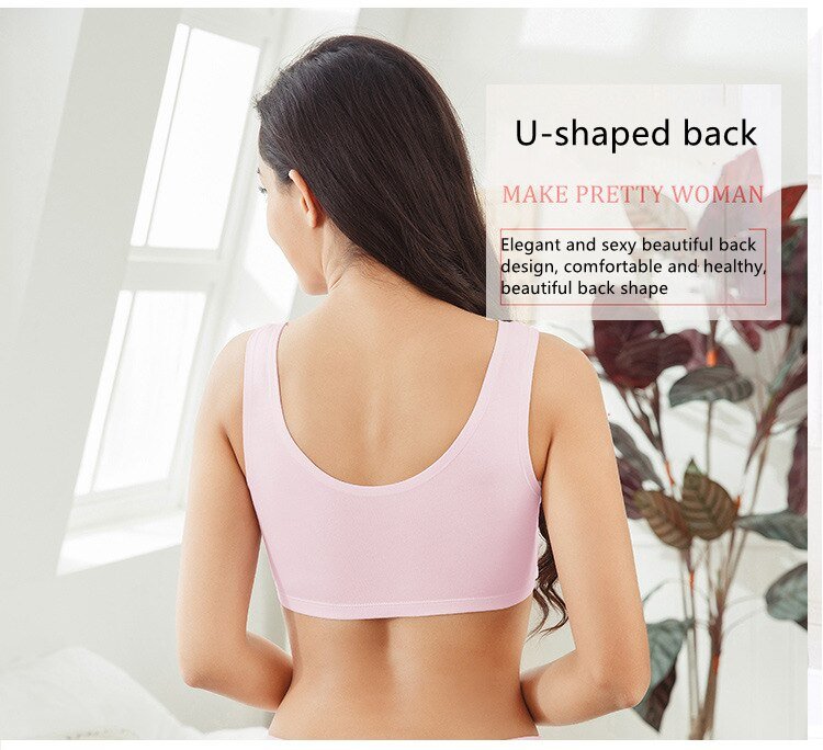 Fan Sweet Breathable Seamless Cotton Bra No Rims Women's Underwear Shockproof Gathers Bralette Comfortable Sleeping Brassiere