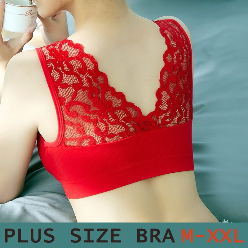Bras For Women Underwear Plus Size Bra M L XL XXL Brassiere Wireless Bralette Push Up BH Sexy Lace Bra With Pad Vest Top Bras For Women Underwear Plus Size Bra M L XL XXL Brassiere Wireless Bralette Push Up BH Sexy Lace Bra With Pad Vest Top