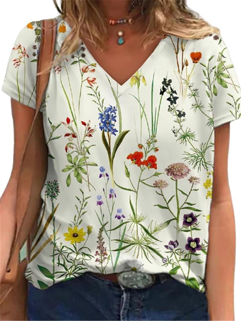 Women Fashion T-Shirts Summer Short Sleeve Casual Tops Butterfly High Street Tee 5XL Plus Size Women Clothing Loose T-Shirt