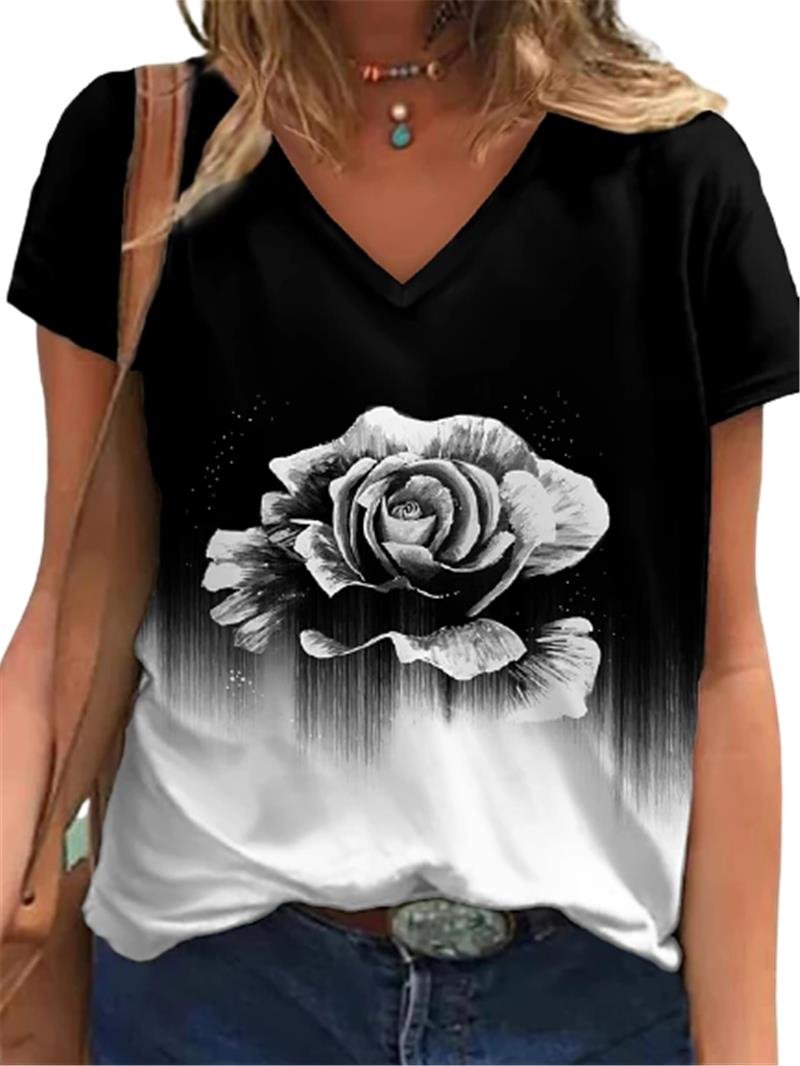 Women Fashion T-Shirts Summer Short Sleeve Casual Tops Butterfly High Street Tee 5XL Plus Size Women Clothing Loose T-Shirt