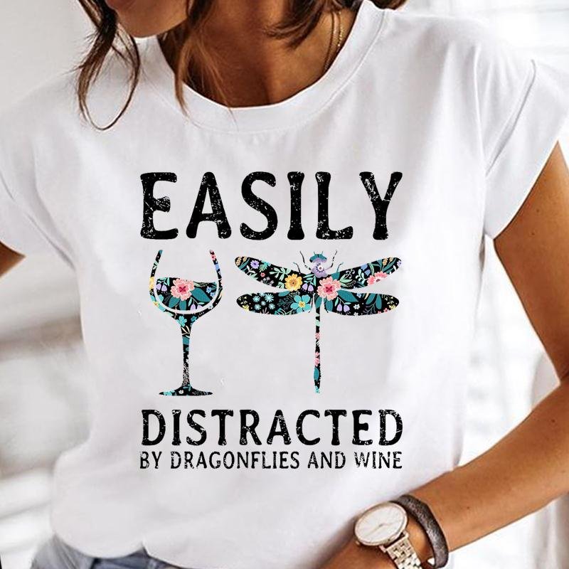 Women Print Clothes Watercolor New Lovely Female Tops Tee Tshirt Fashion Print Cartoon O-neck Ladies Graphic T-Shirt