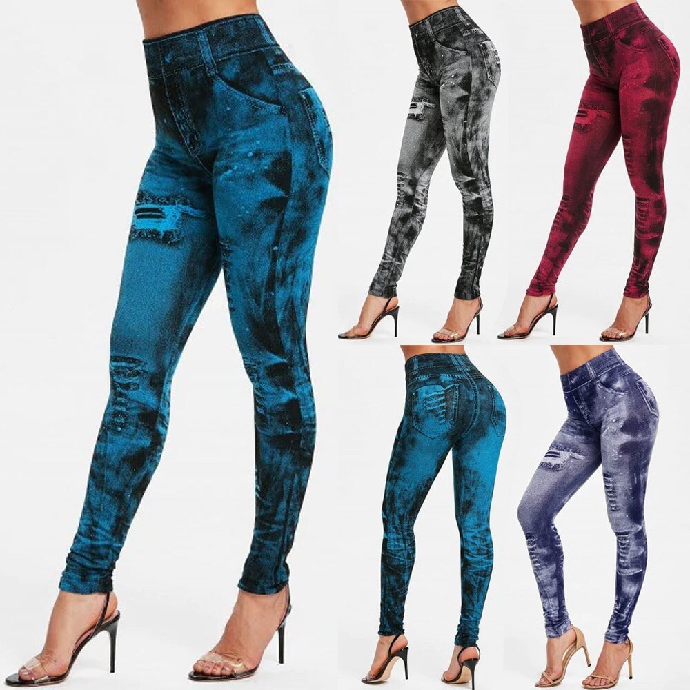 Sexy astic Imitation Jeans Leggings High Waist Pants Fitness Slim Legg Mujer 2021 Sport Push Up Leggings For Women Hot Sexy astic Imitation Jeans Leggings High Waist Pants Fitness Slim Legg Mujer 2021 Sport Push Up Leggings For Women Hot