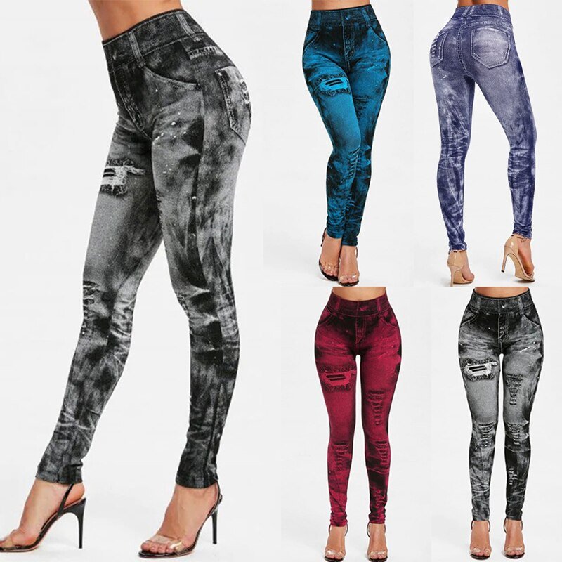 2021 New Women Elastic Jean Leggings Pants High Waist Slim Push Up Seamless Pencil Pants Denim Casual Pants 2021 New Women Elastic Jean Leggings Pants High Waist Slim Push Up Seamless Pencil Pants Denim Casual Pants