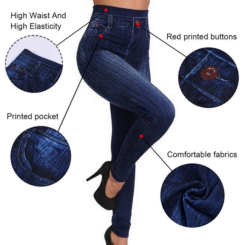 2021 New Women Elastic Jean Leggings Pants High Waist Slim Push Up Seamless Pencil Pants Denim Casual Pants 2021 New Women Elastic Jean Leggings Pants High Waist Slim Push Up Seamless Pencil Pants Denim Casual Pants