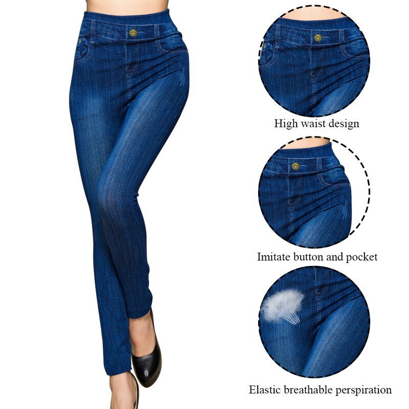 2021 New Women Elastic Jean Leggings Pants High Waist Slim Push Up Seamless Pencil Pants Denim Casual Pants 2021 New Women Elastic Jean Leggings Pants High Waist Slim Push Up Seamless Pencil Pants Denim Casual Pants