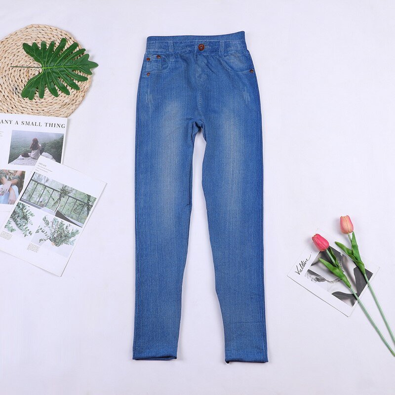 2021 New Women Elastic Jean Leggings Pants High Waist Slim Push Up Seamless Pencil Pants Denim Casual Pants 2021 New Women Elastic Jean Leggings Pants High Waist Slim Push Up Seamless Pencil Pants Denim Casual Pants