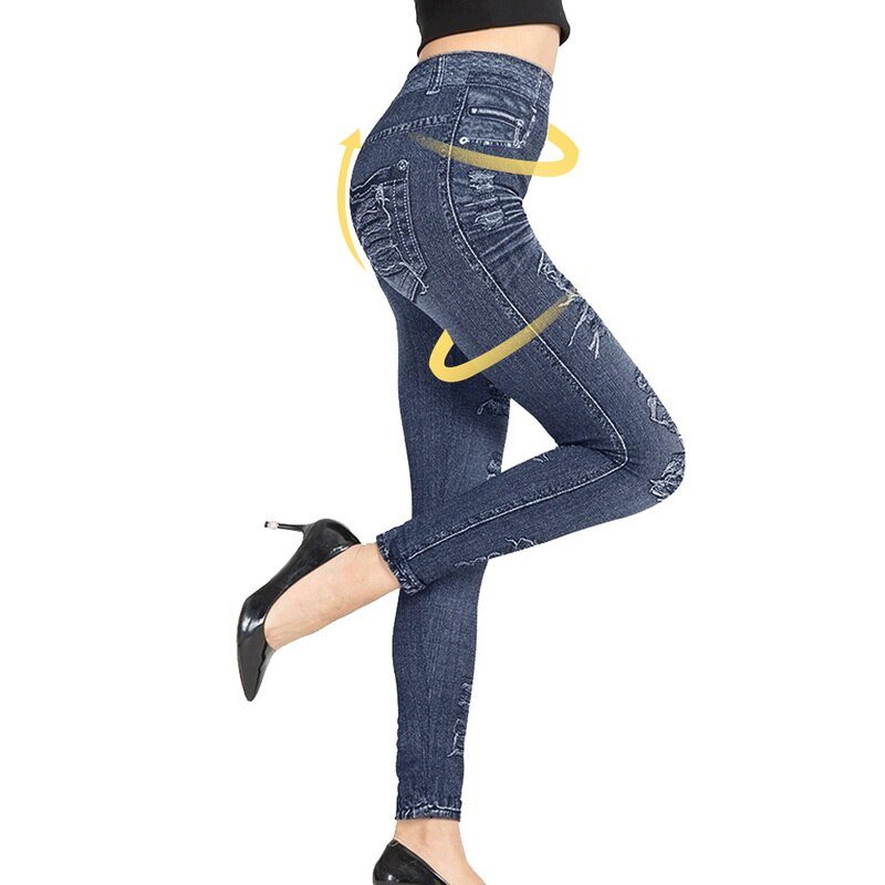 2021 New Women Elastic Jean Leggings Pants High Waist Slim Push Up Seamless Pencil Pants Denim Casual Pants 2021 New Women Elastic Jean Leggings Pants High Waist Slim Push Up Seamless Pencil Pants Denim Casual Pants