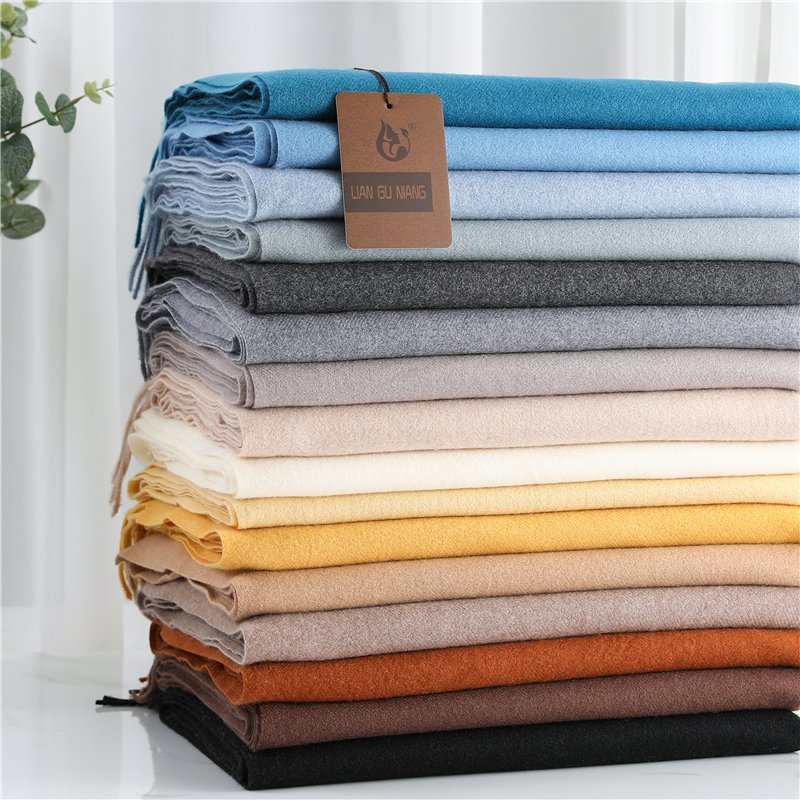 2022 Winter Cashmere Scarf Women Thick Warm Pashmina Shawls Wraps Solid Color Tassel Lady Blanket Echarpe Bufanda Hijab