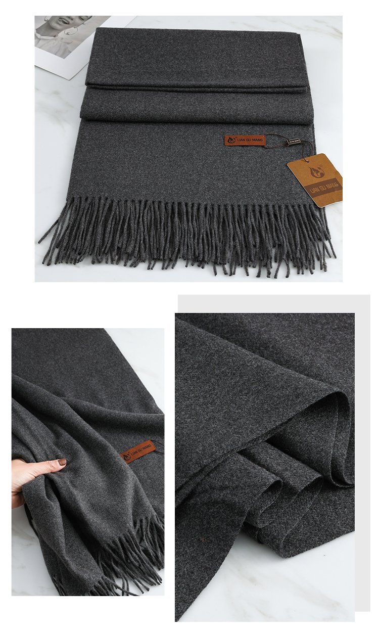 2022 Winter Cashmere Scarf Women Thick Warm Pashmina Shawls Wraps Solid Color Tassel Lady Blanket Echarpe Bufanda Hijab