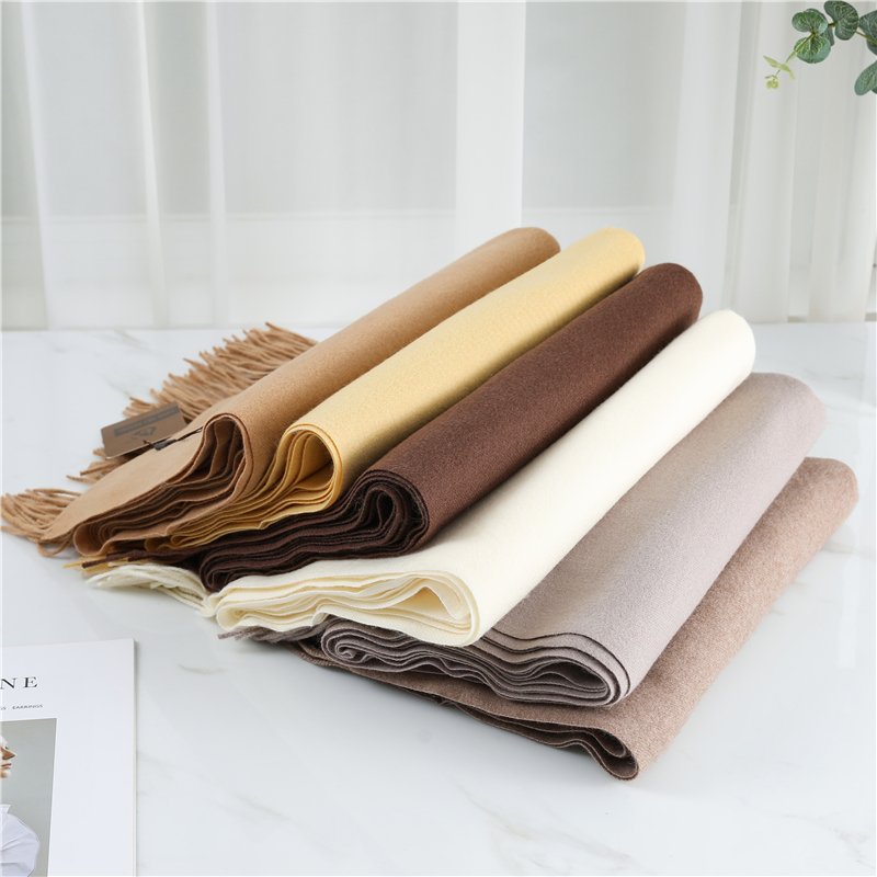 2022 Winter Cashmere Scarf Women Thick Warm Pashmina Shawls Wraps Solid Color Tassel Lady Blanket Echarpe Bufanda Hijab