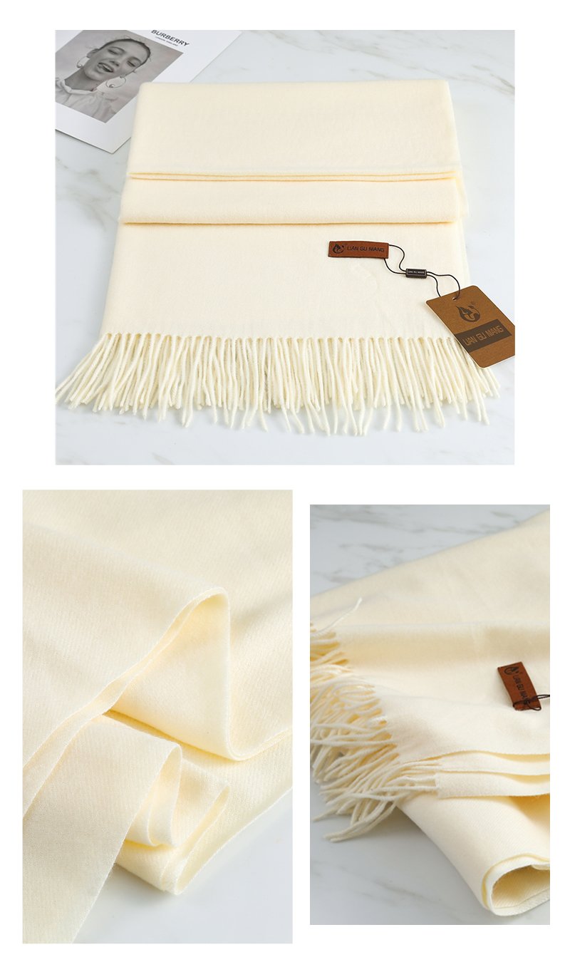 2022 Winter Cashmere Scarf Women Thick Warm Pashmina Shawls Wraps Solid Color Tassel Lady Blanket Echarpe Bufanda Hijab