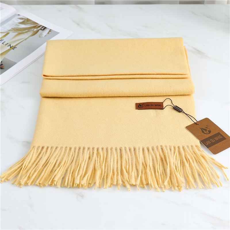 2022 Winter Cashmere Scarf Women Thick Warm Pashmina Shawls Wraps Solid Color Tassel Lady Blanket Echarpe Bufanda Hijab