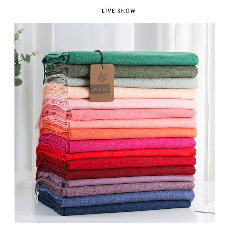 2022 Winter Cashmere Scarf Women Thick Warm Pashmina Shawls Wraps Solid Color Tassel Lady Blanket Echarpe Bufanda Hijab