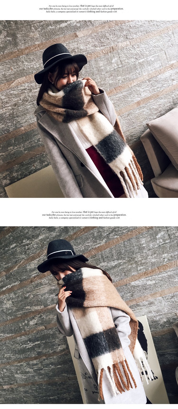 2022 NEW Fashion Cashmere Women Plaid Scarf Winter Warm Shawl and Wrap Bandana Pashmina Long Tassel Female Foulard Thick Blanket