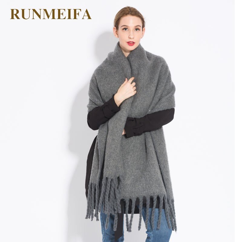 2022 NEW Fashion Cashmere Women Plaid Scarf Winter Warm Shawl and Wrap Bandana Pashmina Long Tassel Female Foulard Thick Blanket
