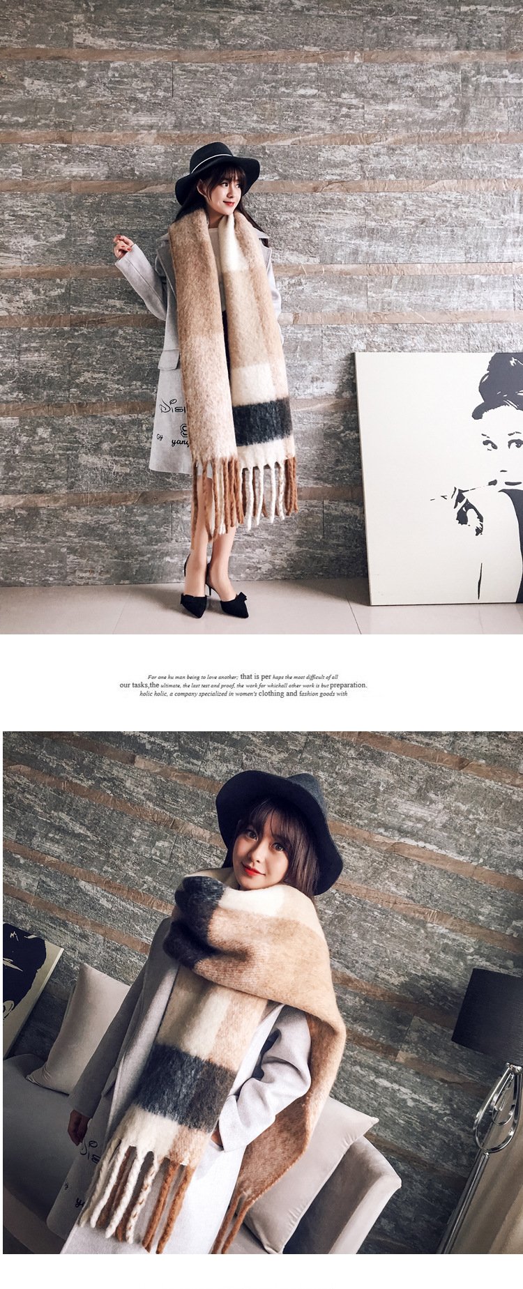 2022 NEW Fashion Cashmere Women Plaid Scarf Winter Warm Shawl and Wrap Bandana Pashmina Long Tassel Female Foulard Thick Blanket