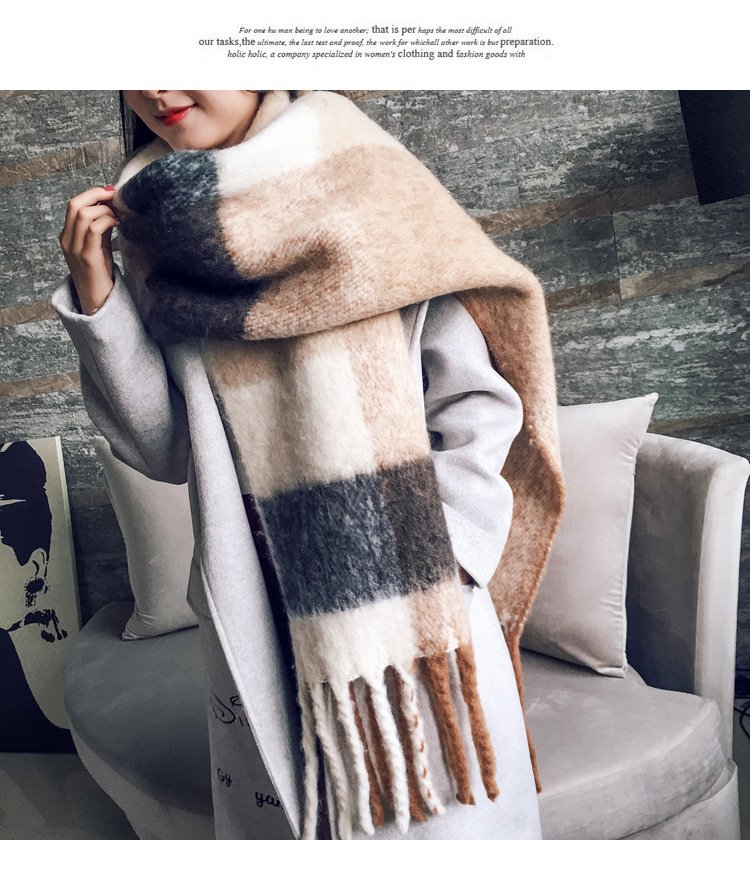 2022 NEW Fashion Cashmere Women Plaid Scarf Winter Warm Shawl and Wrap Bandana Pashmina Long Tassel Female Foulard Thick Blanket