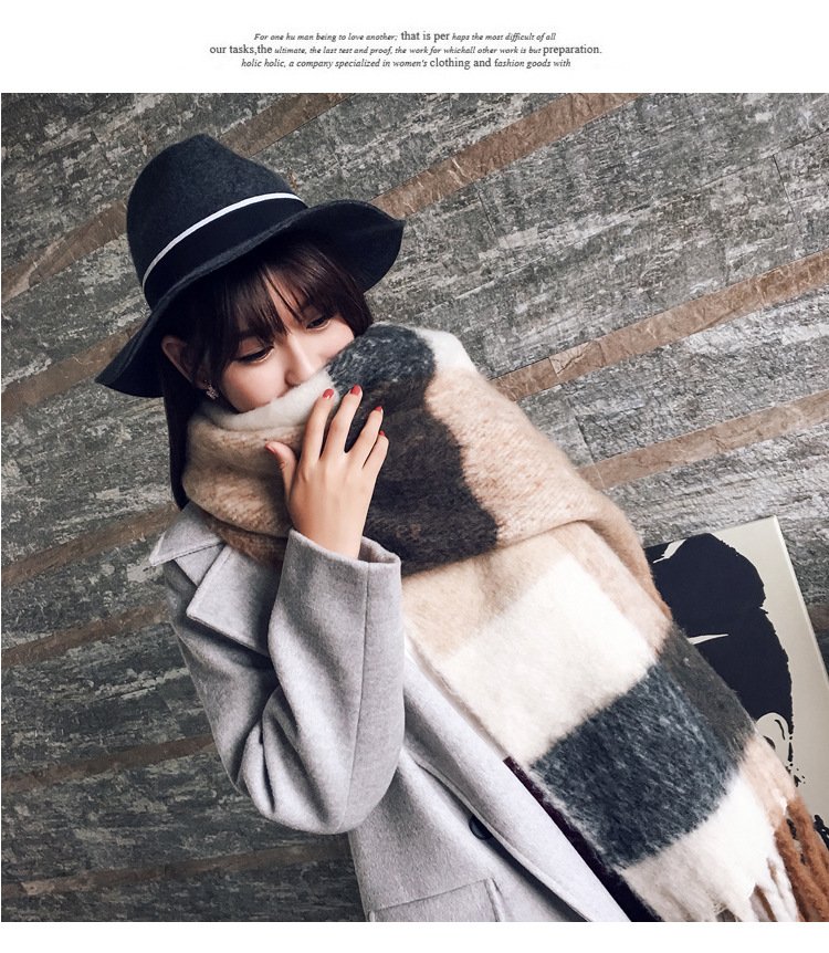 2022 NEW Fashion Cashmere Women Plaid Scarf Winter Warm Shawl and Wrap Bandana Pashmina Long Tassel Female Foulard Thick Blanket