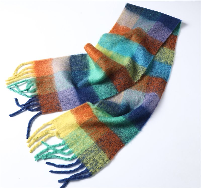 2022 New Women Plaid Scarf Winter Pashmina Shawls Cashmere Thick Wraps Lady Tassel Warm Scarves Rainbow Hairy Bufanda 2022 New Women Plaid Scarf Winter Pashmina Shawls Cashmere Thick Wraps Lady Tassel Warm Scarves Rainbow Hairy Bufanda