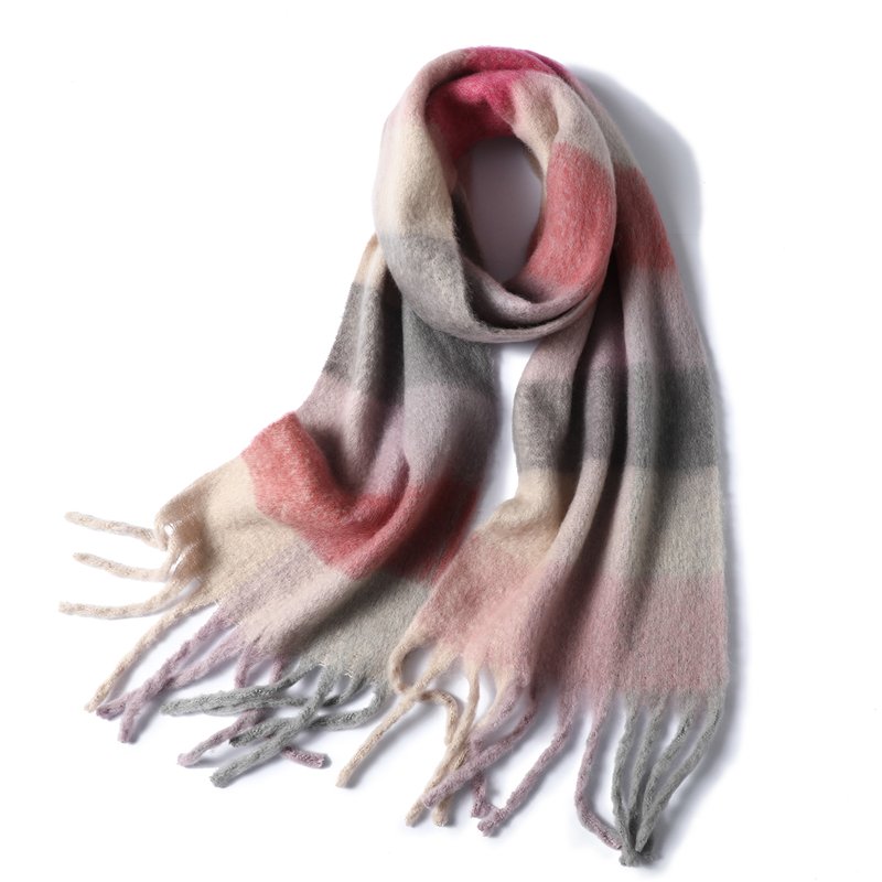 2022 New Women Plaid Scarf Winter Pashmina Shawls Cashmere Thick Wraps Lady Tassel Warm Scarves Rainbow Hairy Bufanda 2022 New Women Plaid Scarf Winter Pashmina Shawls Cashmere Thick Wraps Lady Tassel Warm Scarves Rainbow Hairy Bufanda