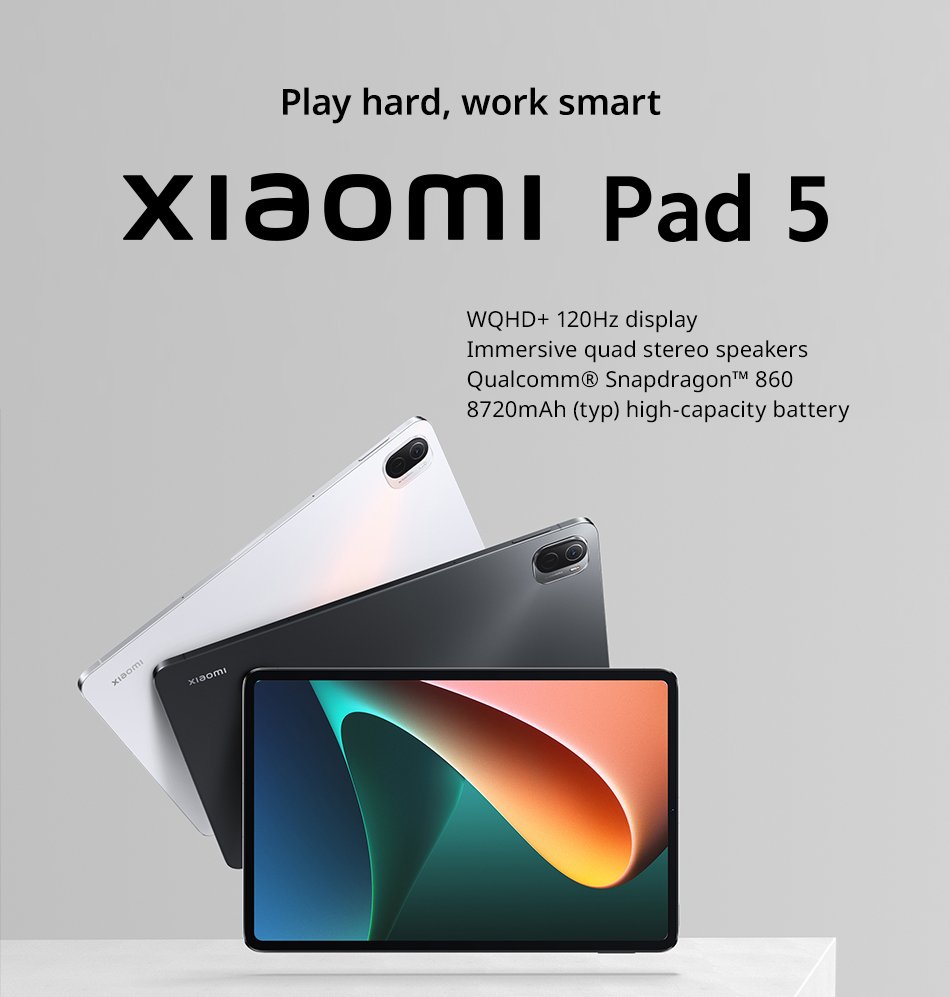 Global Version Xiaomi Pad 5 6GB+128GB / 6GB+256GB 11'' WQHD+ 120Hz Display Snapdragon 860 4 Stereo Speakers 8720mAh MI tablet 5 Global Version Xiaomi Pad 5 6GB+128GB / 6GB+256GB 11'' WQHD+ 120Hz Display Snapdragon 860 4 Stereo Speakers 8720mAh MI tablet 5