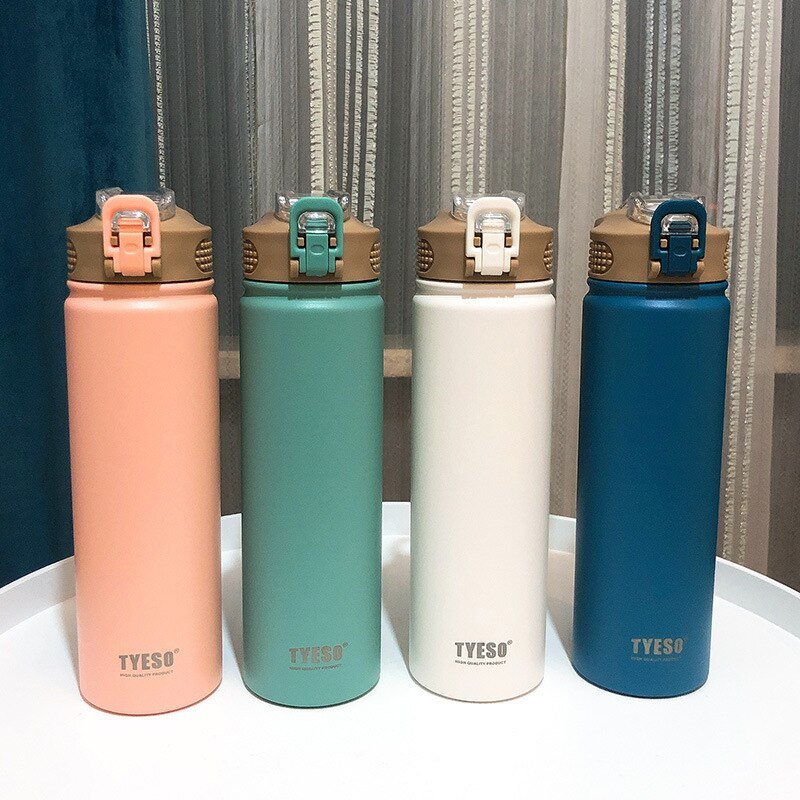 530/750/100Ml Thermos Mug With Straw Stainless Steel Thermal Insulation Straight Cup Thermal Water Bottle Tumbler Thermocup 1pcS