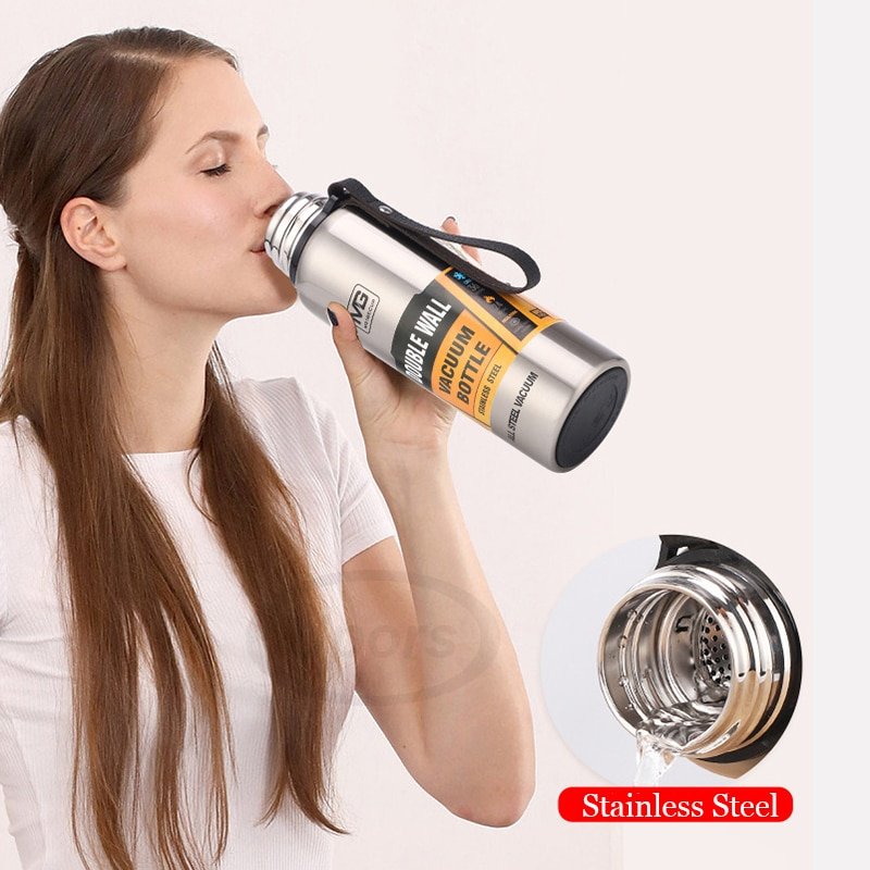 UPORS Large Capacity Stainless Steel Thermos Portable Vacuum Flask Insulated Tumbler with Rope Thermo Bottle 500/700/1000/1500ml UPORS Large Capacity Stainless Steel Thermos Portable Vacuum Flask Insulated Tumbler with Rope Thermo Bottle 500/700/1000/1500ml