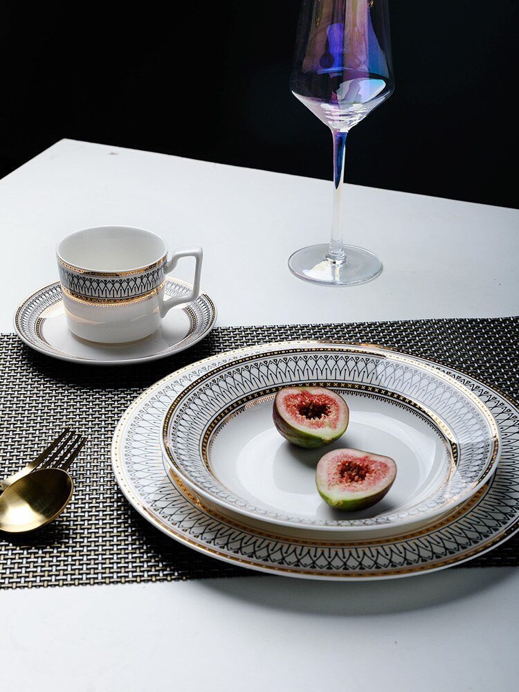 Nordic Luxury Dinner Plates Rice Bowl Soup Plate Serving Cake Dessert Plate Rack Set Decorative Dinnerware for Wedding Party Nordic Luxury Dinner Plates Rice Bowl Soup Plate Serving Cake Dessert Plate Rack Set Decorative Dinnerware for Wedding Party