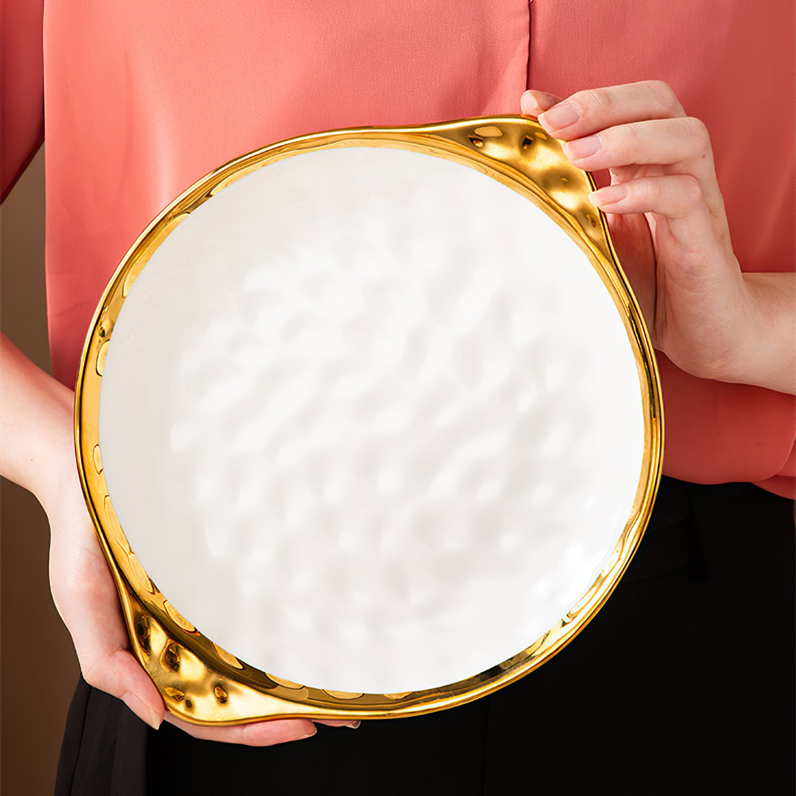 White Ceramic Plate Phnom Penh Tableware Salad Soup Bowl Food Dinner Dishes Wedding Decoration Dinnerware Household Kitchen