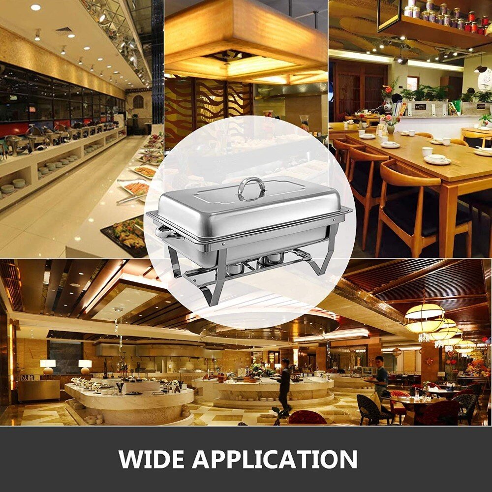 9L Stainless Steel Folding Buffet Stove Food Warmer Dinner Tray chafing dish Self-service tableware