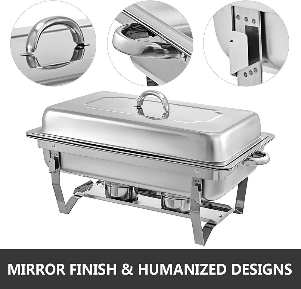 9L Stainless Steel Folding Buffet Stove Food Warmer Dinner Tray chafing dish Self-service tableware