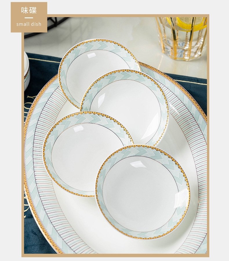 Fancy Food Luxury Table Dinner Plates Set Ceramic Kitchen Charger Plates Sets Dinnerware Full Dishes Vajillas Cookware Set