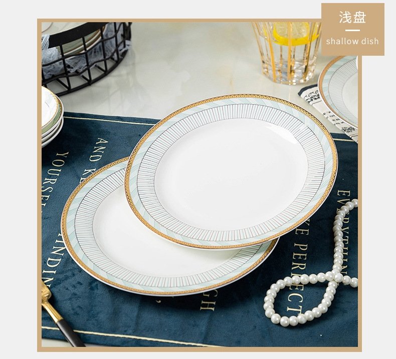 Fancy Food Luxury Table Dinner Plates Set Ceramic Kitchen Charger Plates Sets Dinnerware Full Dishes Vajillas Cookware Set