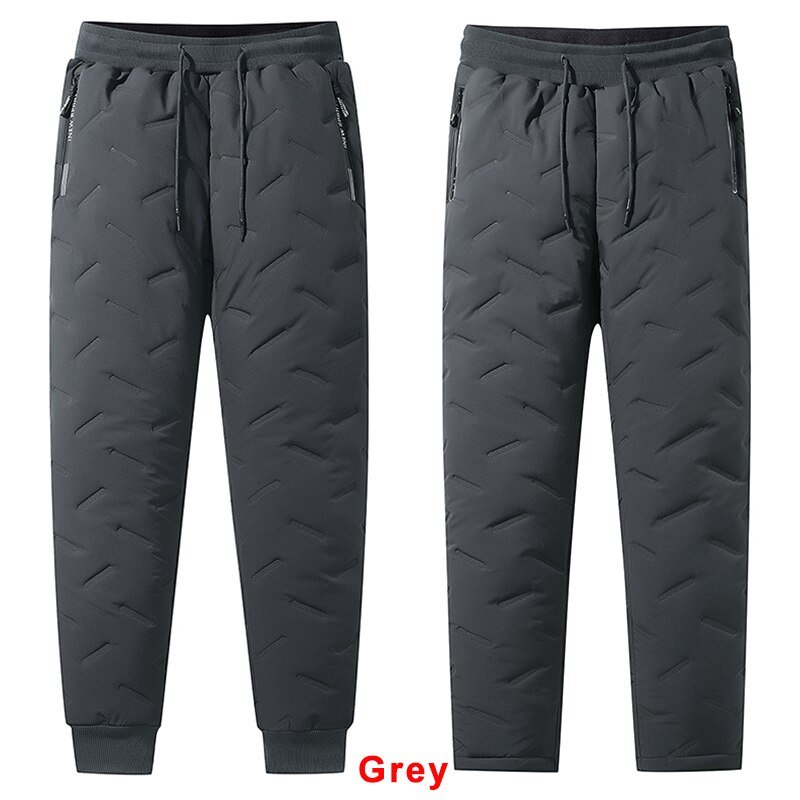Winter Zip Pockets Thicken Fleece Sweatpants Men Joggers Black Grey Down Cotton Warm Pants Male Water Proof Thermal Trousers 7XL Winter Zip Pockets Thicken Fleece Sweatpants Men Joggers Black Grey Down Cotton Warm Pants Male Water Proof Thermal Trousers 7XL