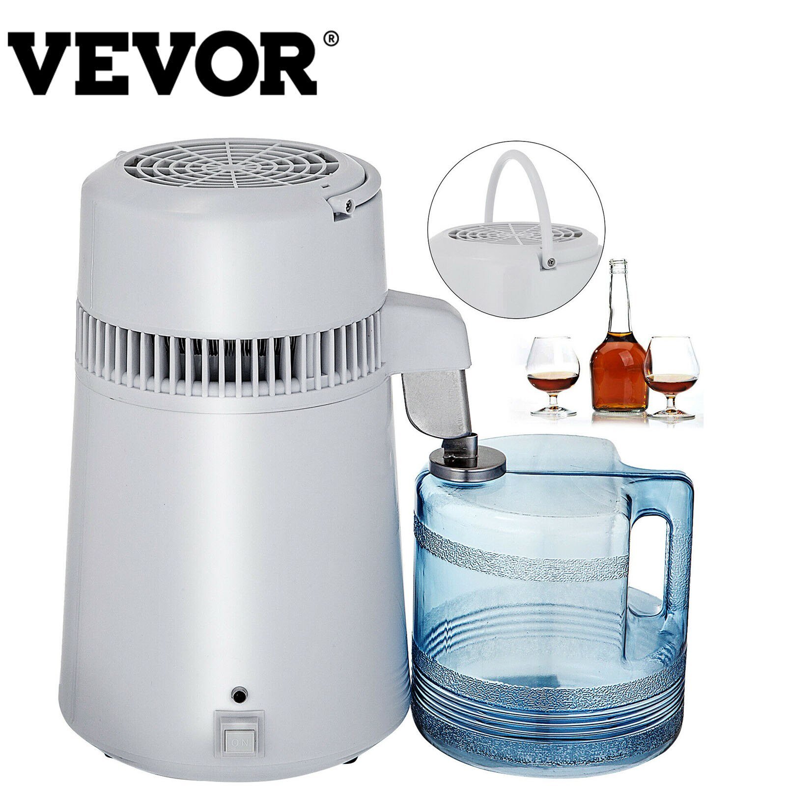VEVOR Pure Water Distiller Stainless Steel 4L Dental Distilled Water Machine Filter Medical Labs Electric Distillation Purifier VEVOR Pure Water Distiller Stainless Steel 4L Dental Distilled Water Machine Filter Medical Labs Electric Distillation Purifier