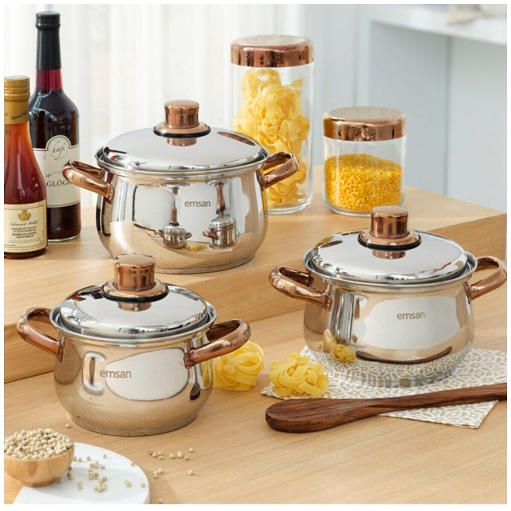 6 Pieces Stainless Steel Cookware Set With Induction Base Healthy Non-toxic Kitchen Tool Useful Home Appliances 6 Pieces Stainless Steel Cookware Set With Induction Base Healthy Non-toxic Kitchen Tool Useful Home Appliances