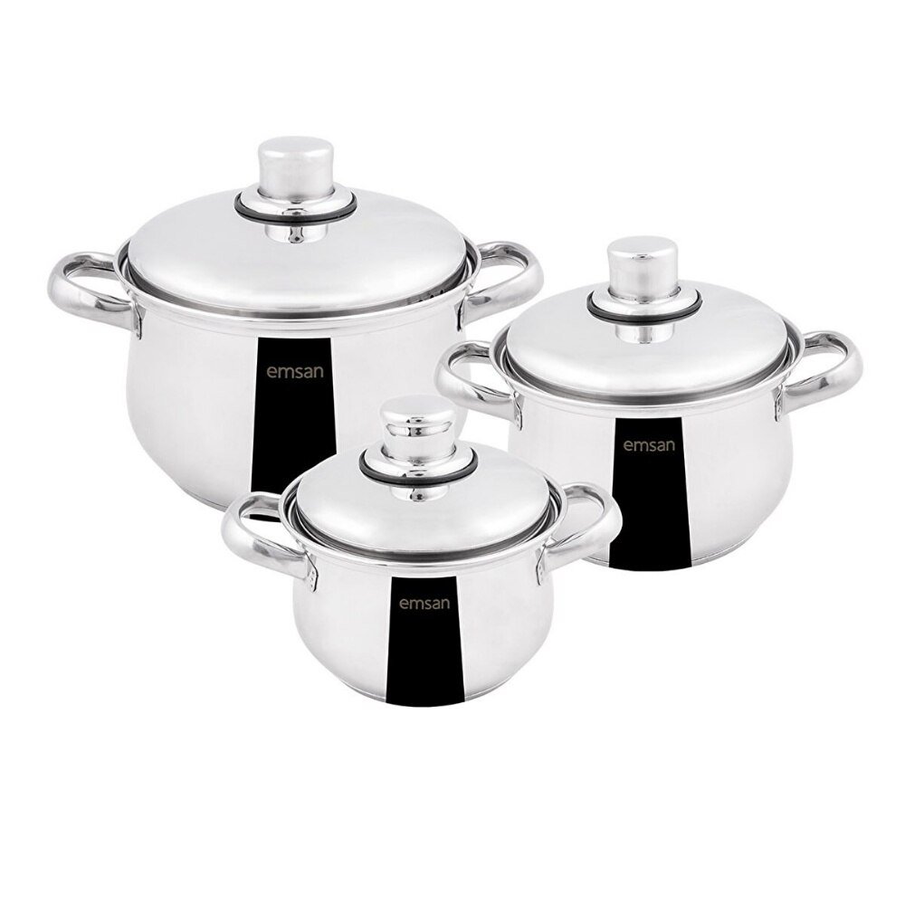 6 Pieces Stainless Steel Cookware Set With Induction Base Healthy Non-toxic Kitchen Tool Useful Home Appliances 6 Pieces Stainless Steel Cookware Set With Induction Base Healthy Non-toxic Kitchen Tool Useful Home Appliances