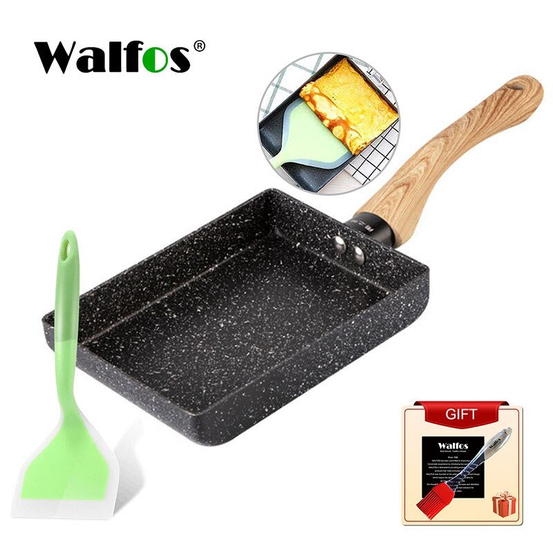 Walfos Frying Pan Tamagoyaki Omelette Black Non-Stick Pan Fry Egg Pan Pancake Kitchen Pot Maker Breakfast Pot Mini Cook Walfos Frying Pan Tamagoyaki Omelette Black Non-Stick Pan Fry Egg Pan Pancake Kitchen Pot Maker Breakfast Pot Mini Cook