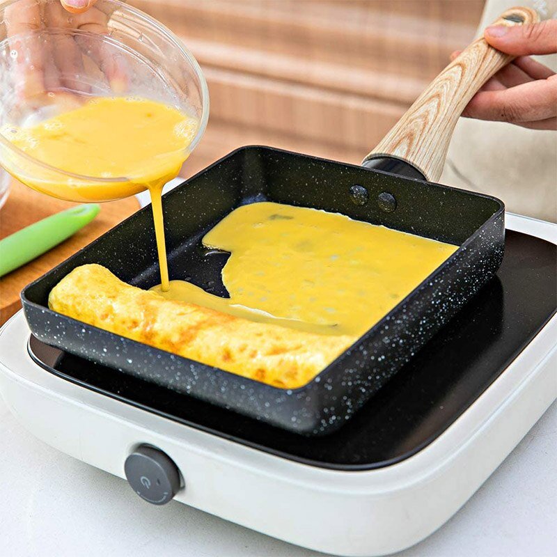 Walfos Frying Pan Tamagoyaki Omelette Black Non-Stick Pan Fry Egg Pan Pancake Kitchen Pot Maker Breakfast Pot Mini Cook Walfos Frying Pan Tamagoyaki Omelette Black Non-Stick Pan Fry Egg Pan Pancake Kitchen Pot Maker Breakfast Pot Mini Cook
