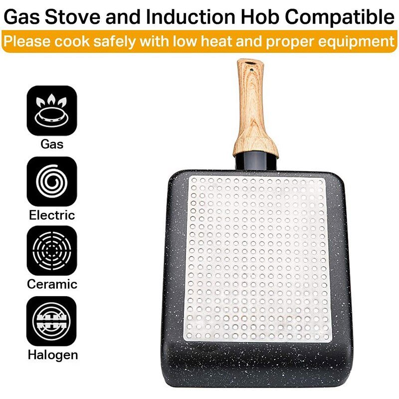 Walfos Frying Pan Tamagoyaki Omelette Black Non-Stick Pan Fry Egg Pan Pancake Kitchen Pot Maker Breakfast Pot Mini Cook Walfos Frying Pan Tamagoyaki Omelette Black Non-Stick Pan Fry Egg Pan Pancake Kitchen Pot Maker Breakfast Pot Mini Cook