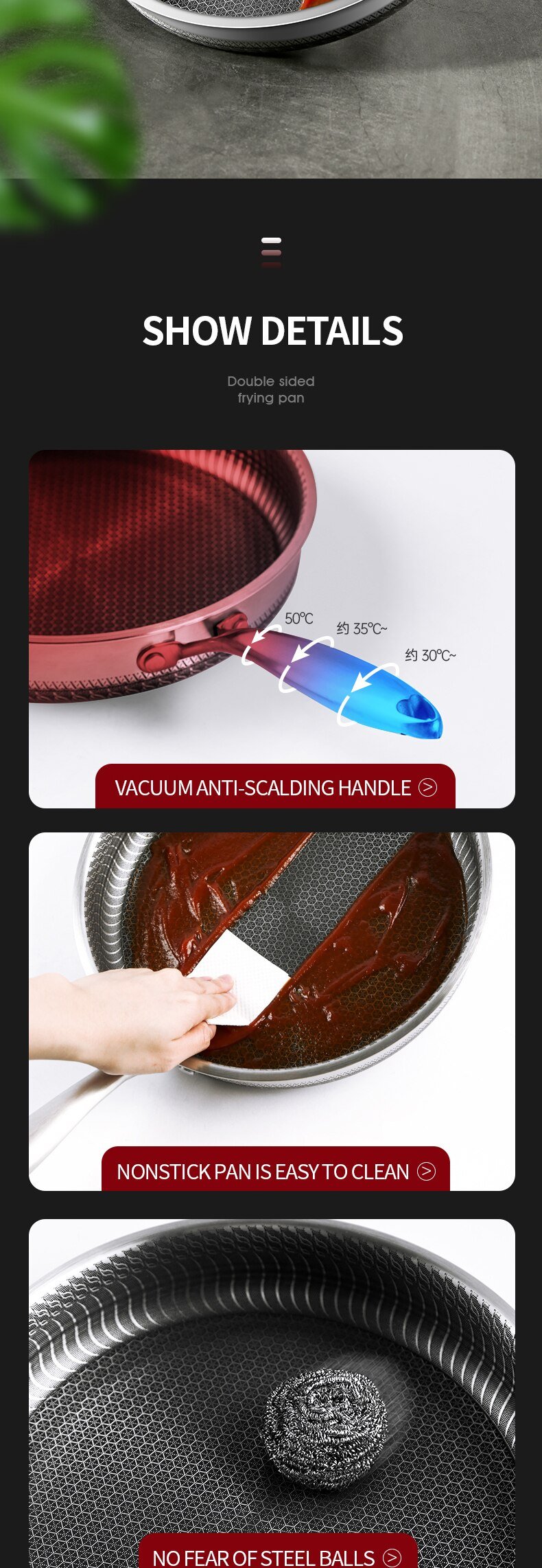 316 Stainless Steel Frying Pan High Quality Full Uniform Heating Honeycomb Pot Kitchen General Purpose Induction Non Stick Wok 316 Stainless Steel Frying Pan High Quality Full Uniform Heating Honeycomb Pot Kitchen General Purpose Induction Non Stick Wok