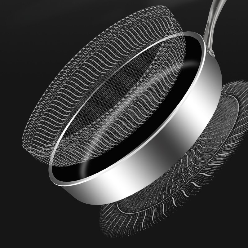 316 Stainless Steel Frying Pan High Quality Full Uniform Heating Honeycomb Pot Kitchen General Purpose Induction Non Stick Wok 316 Stainless Steel Frying Pan High Quality Full Uniform Heating Honeycomb Pot Kitchen General Purpose Induction Non Stick Wok