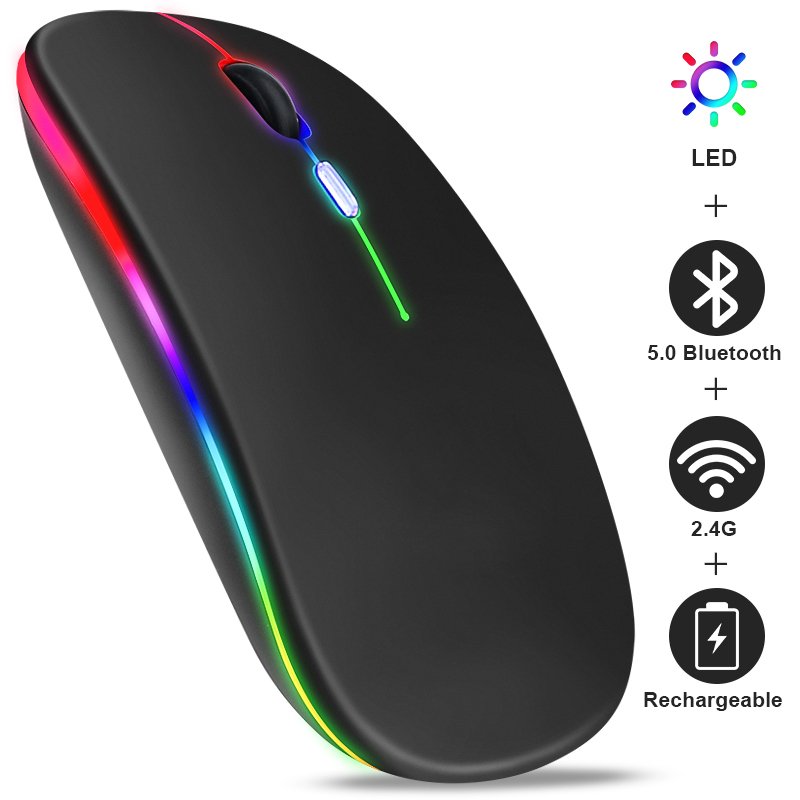 New Bluetooth Wireless Mouse with USB Rechargeable RGB Mouse for Computer Laptop PC Macbook Gaming Mouse Gamer 2.4GHz 1600DPI New Bluetooth Wireless Mouse with USB Rechargeable RGB Mouse for Computer Laptop PC Macbook Gaming Mouse Gamer 2.4GHz 1600DPI