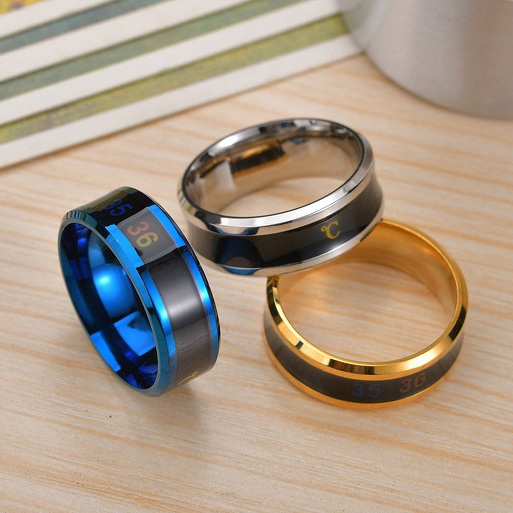Fashion Smart Ring Multifunctional Temperature Couple Ring Titanium Steel Finger Jewelry Fingertip Temperature Sensor Rings New Fashion Smart Ring Multifunctional Temperature Couple Ring Titanium Steel Finger Jewelry Fingertip Temperature Sensor Rings New