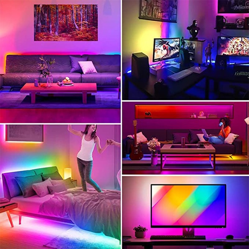 LED Strip 1m-30m RGBIC WS2812b Bluetooth App Control Chasing Effect Lights Flexible Tape Diode Ribbon TV BackLight Room Decorate LED Strip 1m-30m RGBIC WS2812b Bluetooth App Control Chasing Effect Lights Flexible Tape Diode Ribbon TV BackLight Room Decorate