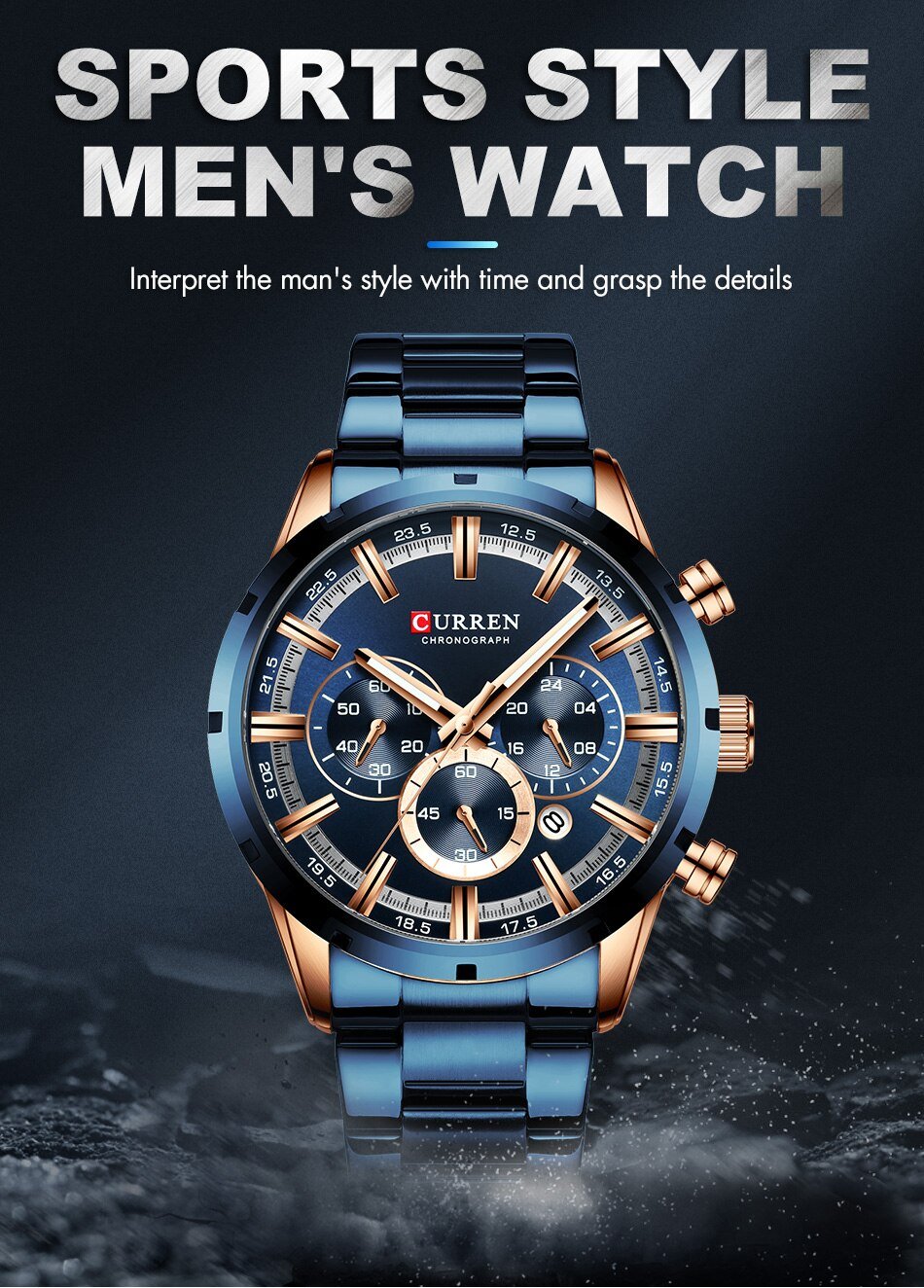 CURREN Men Watch Top Brand Luxury Sports Quartz Mens Watches Full Steel Waterproof Chronograph Wristwatch Men Relogio Masculino CURREN Men Watch Top Brand Luxury Sports Quartz Mens Watches Full Steel Waterproof Chronograph Wristwatch Men Relogio Masculino