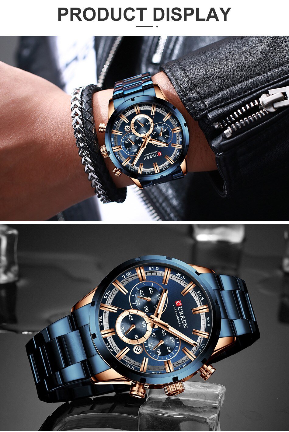 CURREN Men Watch Top Brand Luxury Sports Quartz Mens Watches Full Steel Waterproof Chronograph Wristwatch Men Relogio Masculino CURREN Men Watch Top Brand Luxury Sports Quartz Mens Watches Full Steel Waterproof Chronograph Wristwatch Men Relogio Masculino