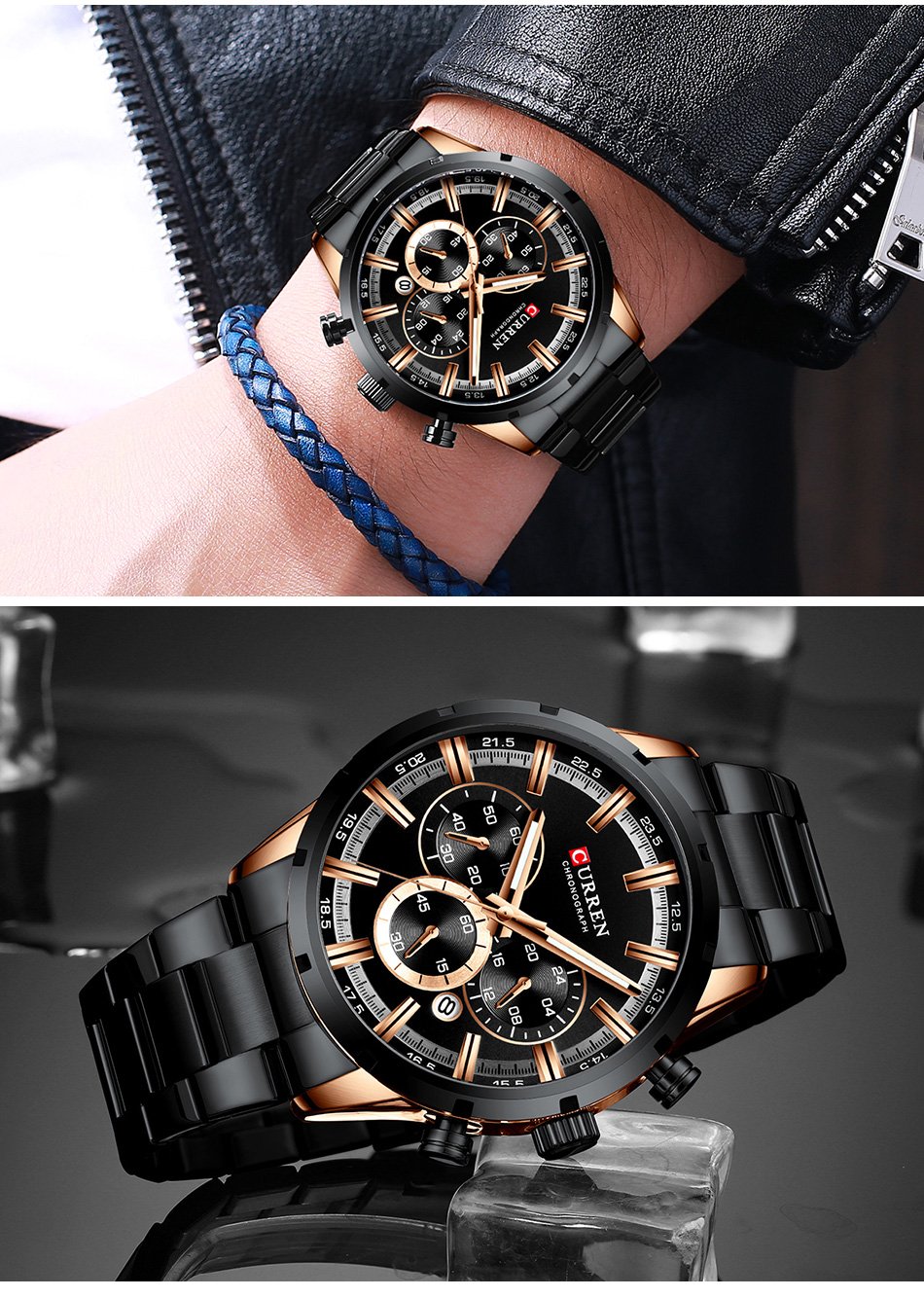 CURREN Men Watch Top Brand Luxury Sports Quartz Mens Watches Full Steel Waterproof Chronograph Wristwatch Men Relogio Masculino CURREN Men Watch Top Brand Luxury Sports Quartz Mens Watches Full Steel Waterproof Chronograph Wristwatch Men Relogio Masculino