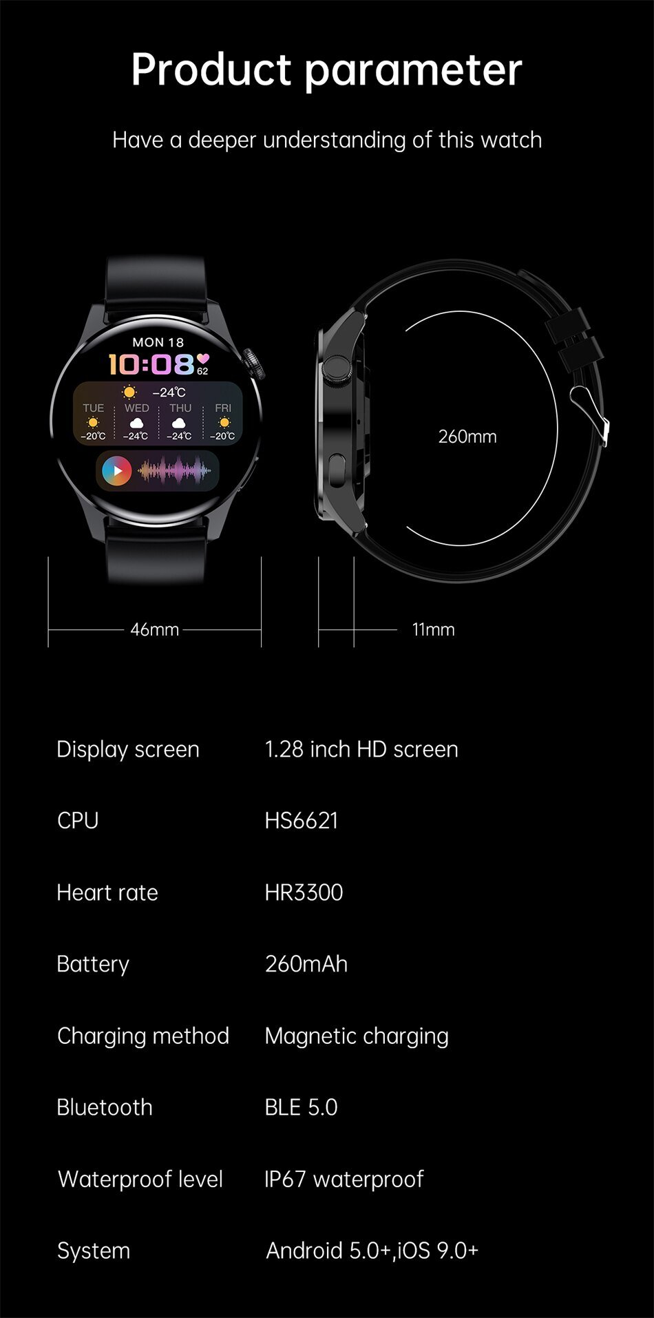 Bluetooth Call Phone Smart Watch Men Waterproof Sport Fitness Tracker Weather Display 2022 New Watch smartwatch men For Huawei Bluetooth Call Phone Smart Watch Men Waterproof Sport Fitness Tracker Weather Display 2022 New Watch smartwatch men For Huawei