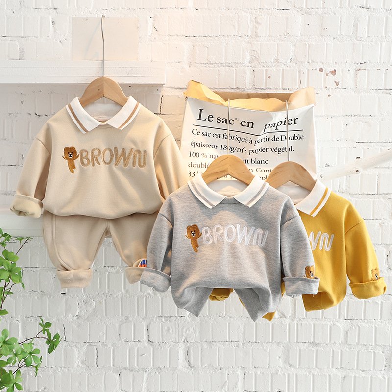Children's clothing baby long sleeve two piece set 1-4 year old girl spring and autumn new cartoon leisure sports suit